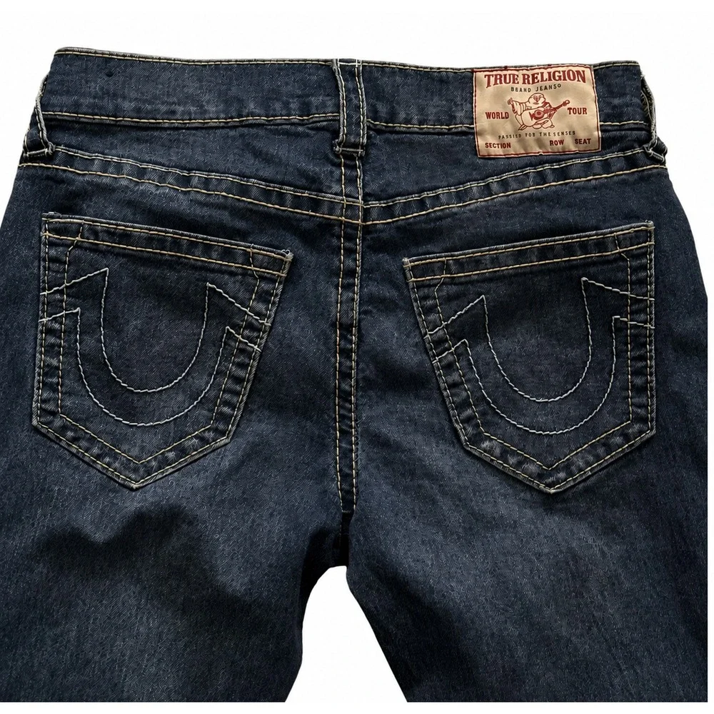 True Religion Rocco Relaxed Skinny Jeans Men 32x31 Dark Wash Blue Denim Stretch